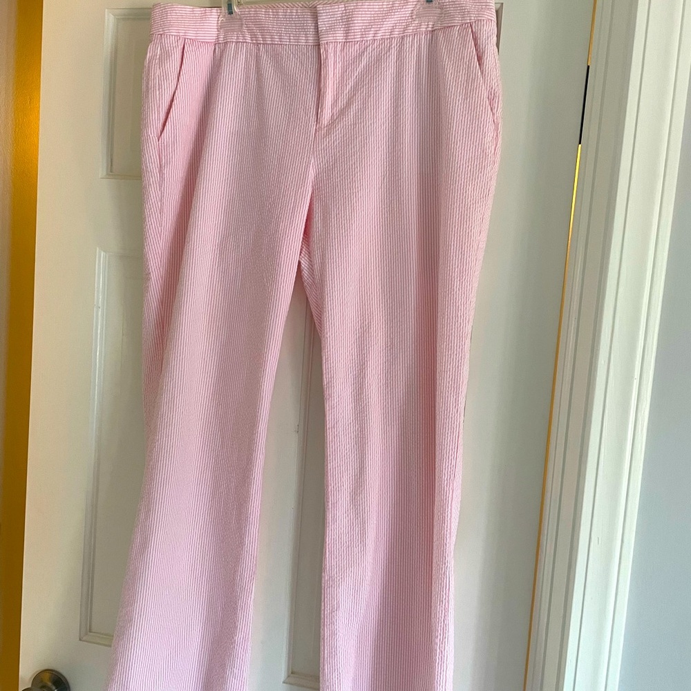 Vineyard Vines by Shep and Ian pink and white seersucker pants